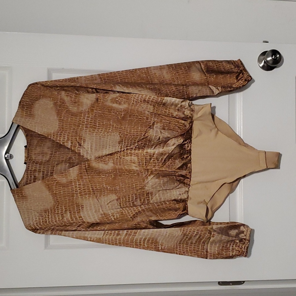Guess Top Size L Brown Tan